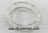 CGB3420 7.5 inches 12*15mm faceted rectangle white crystal bracelets