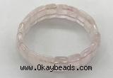 CGB3421 7.5 inches 12*15mm faceted rectangle rose quartz bracelets