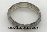 CGB3425 7.5 inches 12*15mm faceted rectangle grey agate bracelets