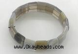 CGB3426 7.5 inches 12*15mm faceted rectangle agate bracelets