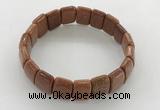 CGB3430 7.5 inches 12*15mm faceted rectangle goldstone bracelets