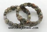 CGB3444 7.5 inches 10*15mm faceted marquise rainforest agate bracelets