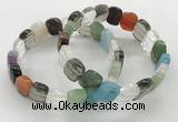 CGB3446 7.5 inches 10*15mm faceted marquise mixed gemstone bracelets