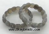 CGB3465 7.5 inches 10*14mm faceted oval grey agate bracelets