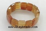 CGB3480 7.5 inches 15*20mm faceted rectangle red agate bracelets