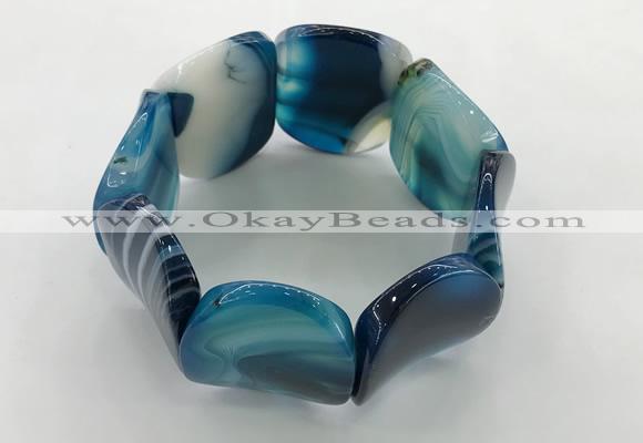 CGB3506 7.5 inches 30*40mm oval agate bracelets wholesale