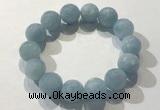 CGB4039 7.5 inches 13mm faceted round aquamarine beaded bracelets