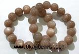 CGB4063 7.5 inches 14mm round sunstone beaded bracelets