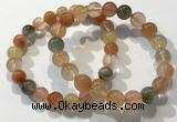 CGB4072 7.5 inches 9mm round mixed rutilated quartz beaded bracelets