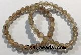 CGB4076 7.5 inches 7mm round golden rutilated quartz beaded bracelets