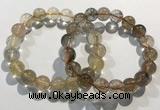 CGB4080 7.5 inches 11mm round golden rutilated quartz beaded bracelets