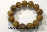 CGB4089 7.5 inches 16mm round golden rutilated quartz beaded bracelets