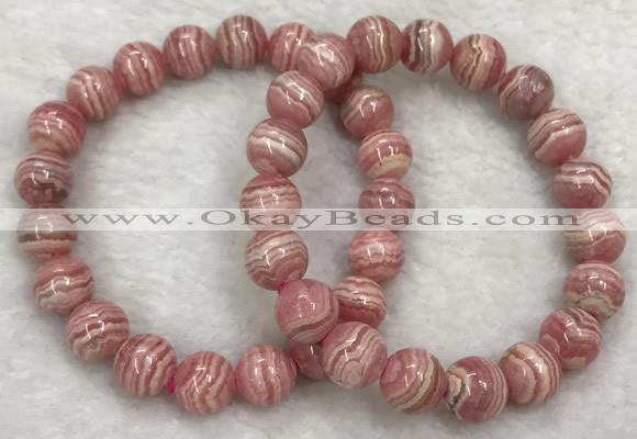 CGB4124 7.5 inches 9.5mm - 10mm round rhodochrosite beaded bracelets