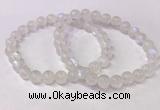 CGB4505 7.5 inches 7mm - 8mm round white moonstone beaded bracelets