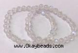 CGB4509 7.5 inches 7mm round white moonstone beaded bracelets