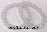 CGB4510 7.5 inches 8mm - 9mm round white moonstone beaded bracelets