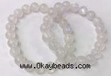 CGB4513 7.5 inches 10mm round white moonstone beaded bracelets