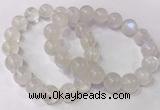 CGB4514 7.5 inches 12mm round white moonstone beaded bracelets