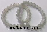 CGB4516 7.5 inches 8mm round white moonstone beaded bracelets