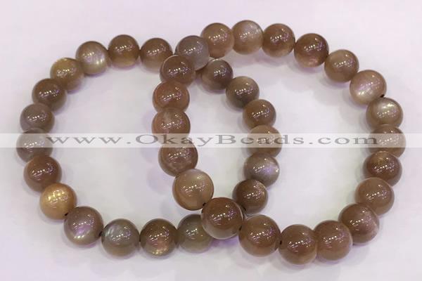 CGB4549 7.5 inches 9mm - 10mm round sunstone beaded bracelets