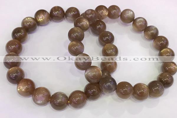 CGB4550 7.5 inches 11mm round sunstone beaded bracelets