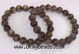 CGB4570 7.5 inches 10mm round black sunstone beaded bracelets