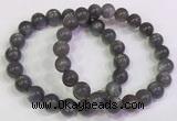 CGB4582 7.5 inches 9mm - 10mm round black sunstone beaded bracelets