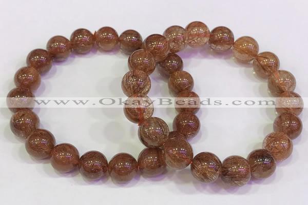 CGB4621 10mm - 11mm round golden rutilated quartz beaded bracelets