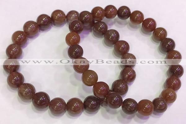 CGB4626 8mm - 9mm round red rutilated quartz beaded bracelets