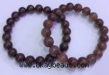 CGB4646 9mm - 10mm round red rutilated quartz beaded bracelets