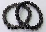 CGB4652 9mm round black rutilated quartz beaded bracelets