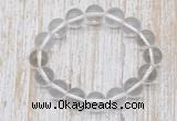 CGB5300 10mm, 12mm round white crystal beads stretchy bracelets