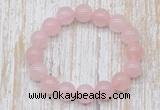 CGB5301 10mm, 12mm round rose quartz beads stretchy bracelets