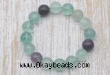 CGB5306 10mm, 12mm round fluorite beads stretchy bracelets