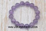 CGB5309 10mm, 12mm round light amethyst beads stretchy bracelets