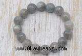 CGB5317 10mm, 12mm faceted round labradorite beads stretchy bracelets