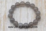 CGB5342 10mm, 12mm round grey agate beads stretchy bracelets