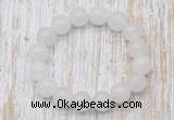 CGB5359 10mm, 12mm round white candy jade beads stretchy bracelets