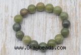 CGB5362 10mm, 12mm round Canadian jade beads stretchy bracelets