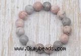 CGB5377 10mm, 12mm round pink zebra jasper beads stretchy bracelets