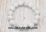 CGB5500 10mm, 12mm round matte white howlite beads stretchy bracelets