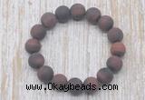 CGB5509 10mm, 12mm round matte red tiger eye beads stretchy bracelets