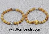 CGB6000 8mm round golden tiger eye bracelet with lion head for men