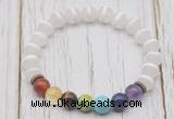 CGB6226 8mm matte Tibetan agate 7 chakra beaded mala stretchy bracelets