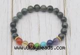 CGB6246 8mm kambaba jasper 7 chakra beaded mala stretchy bracelets