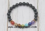 CGB6294 8mm golden obsidian 7 chakra beaded mala stretchy bracelets