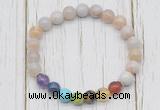 CGB6356 8mm colorful agate 7 chakra beaded mala stretchy bracelets