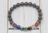 CGB6361 8mm brecciated jasper 7 chakra beaded mala stretchy bracelets