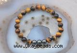 CGB6403 8mm round yellow tiger eye & hematite beaded bracelets