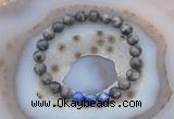 CGB6416 8mm round matte black labradorite & lapis lazuli  beaded bracelets